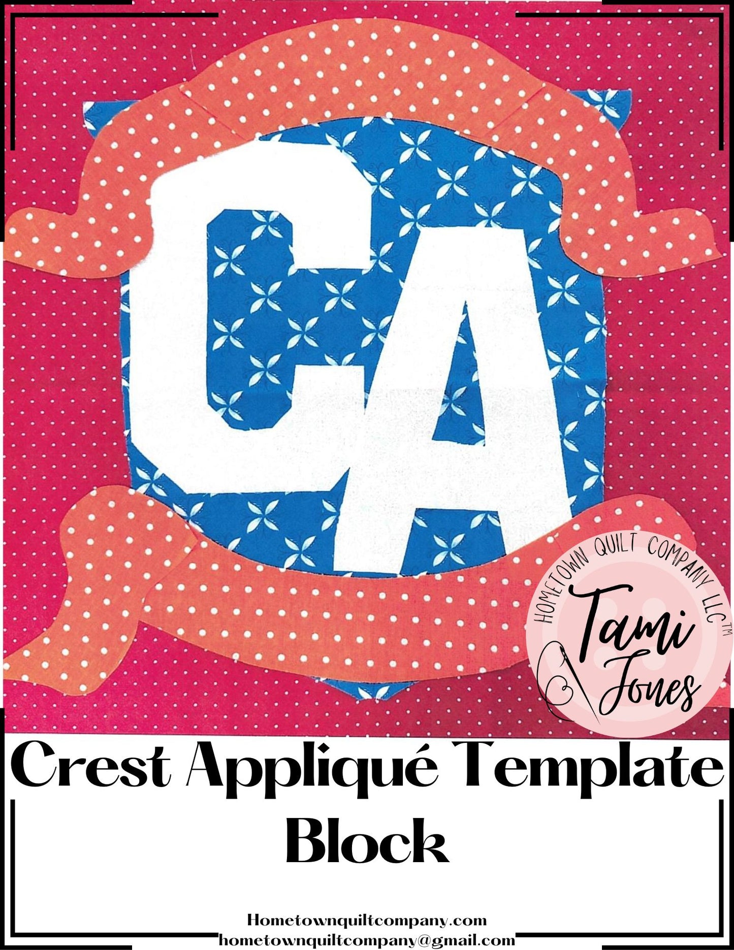 Crest Appliqué Template Printed