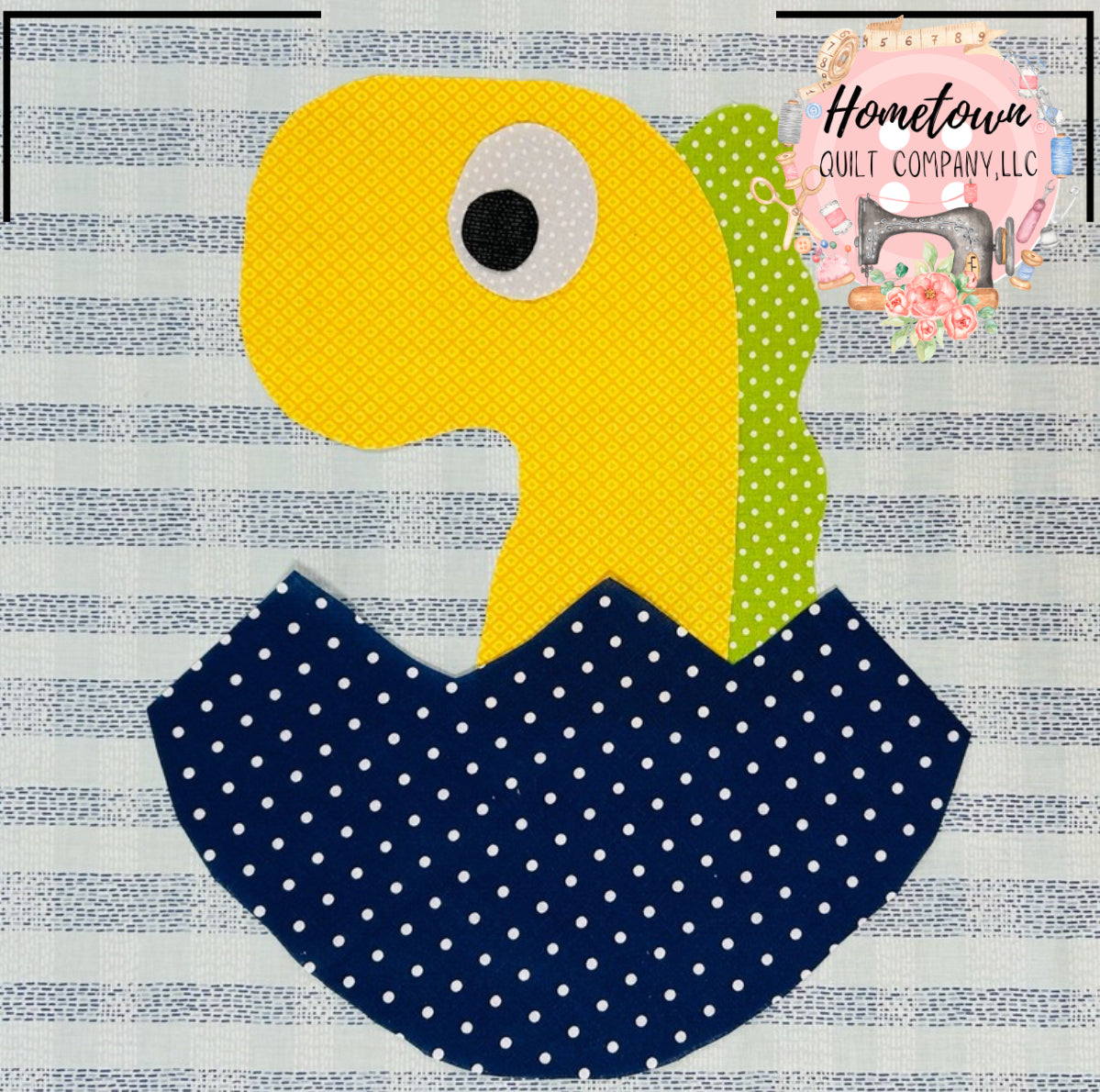 Hatching Dinosaur Block Printed Template