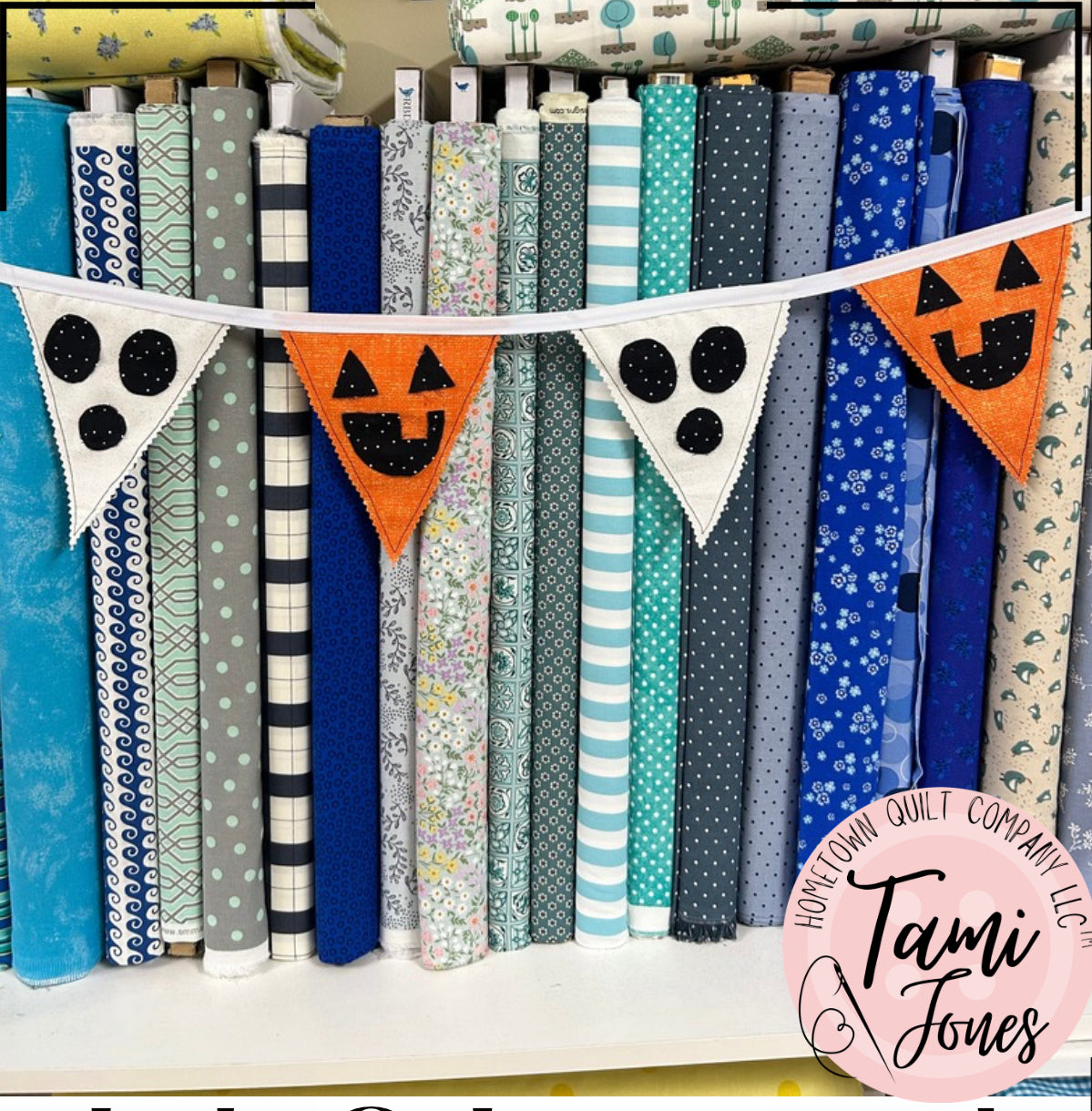 Jack-O-Lantern and Ghost Pennant Template