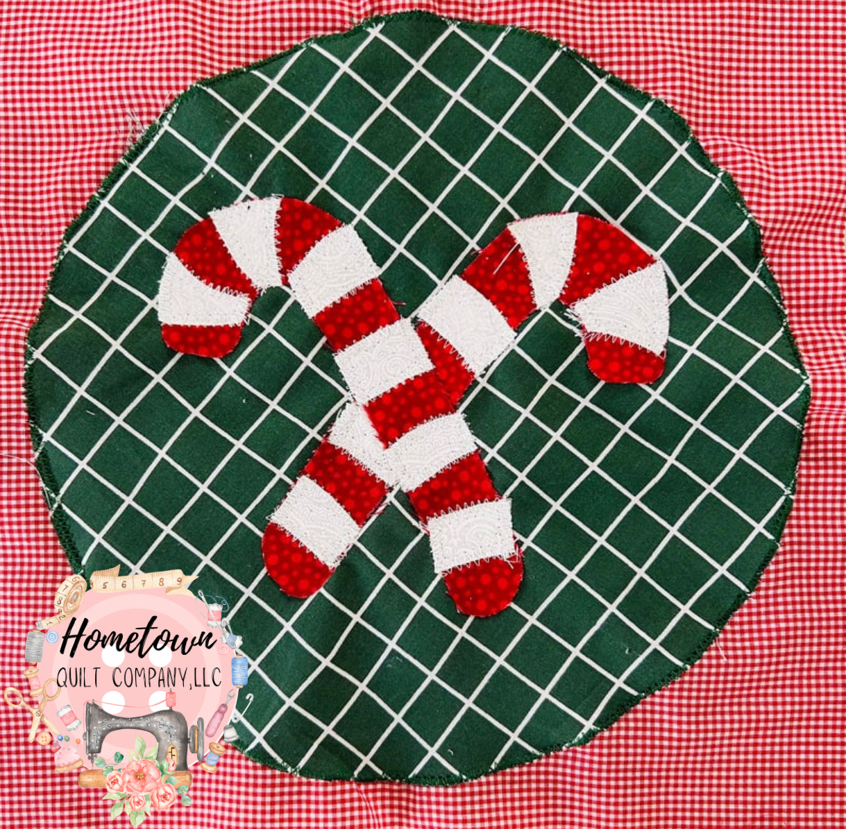 Candy Cane 12x12 Appliqué