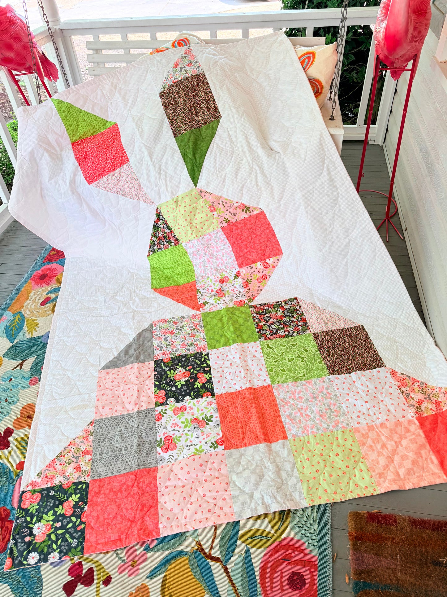 64x96 bunny Love Finished Quilt