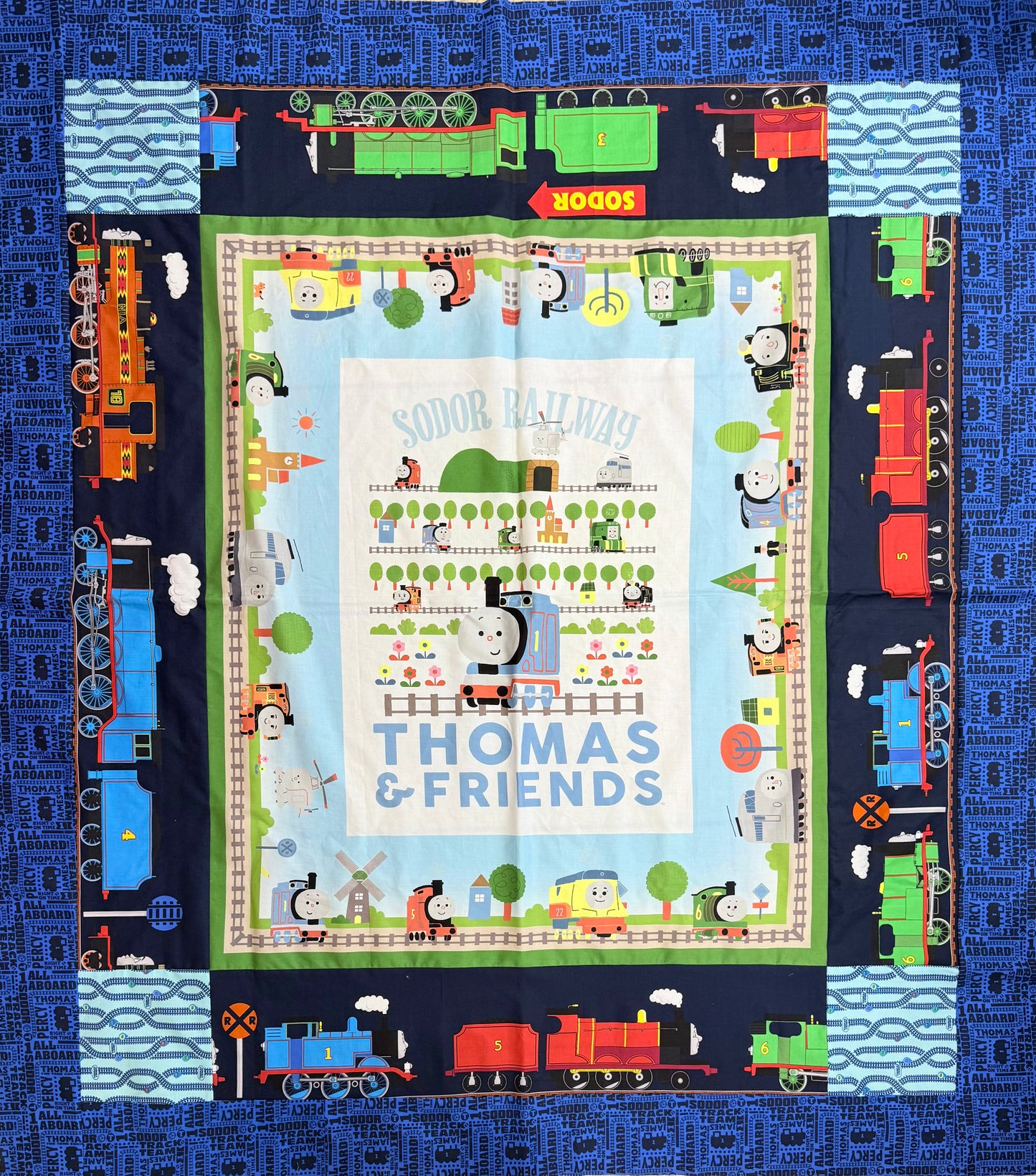 Thomas the Train Panel Quilt Kit with Backing Fabric