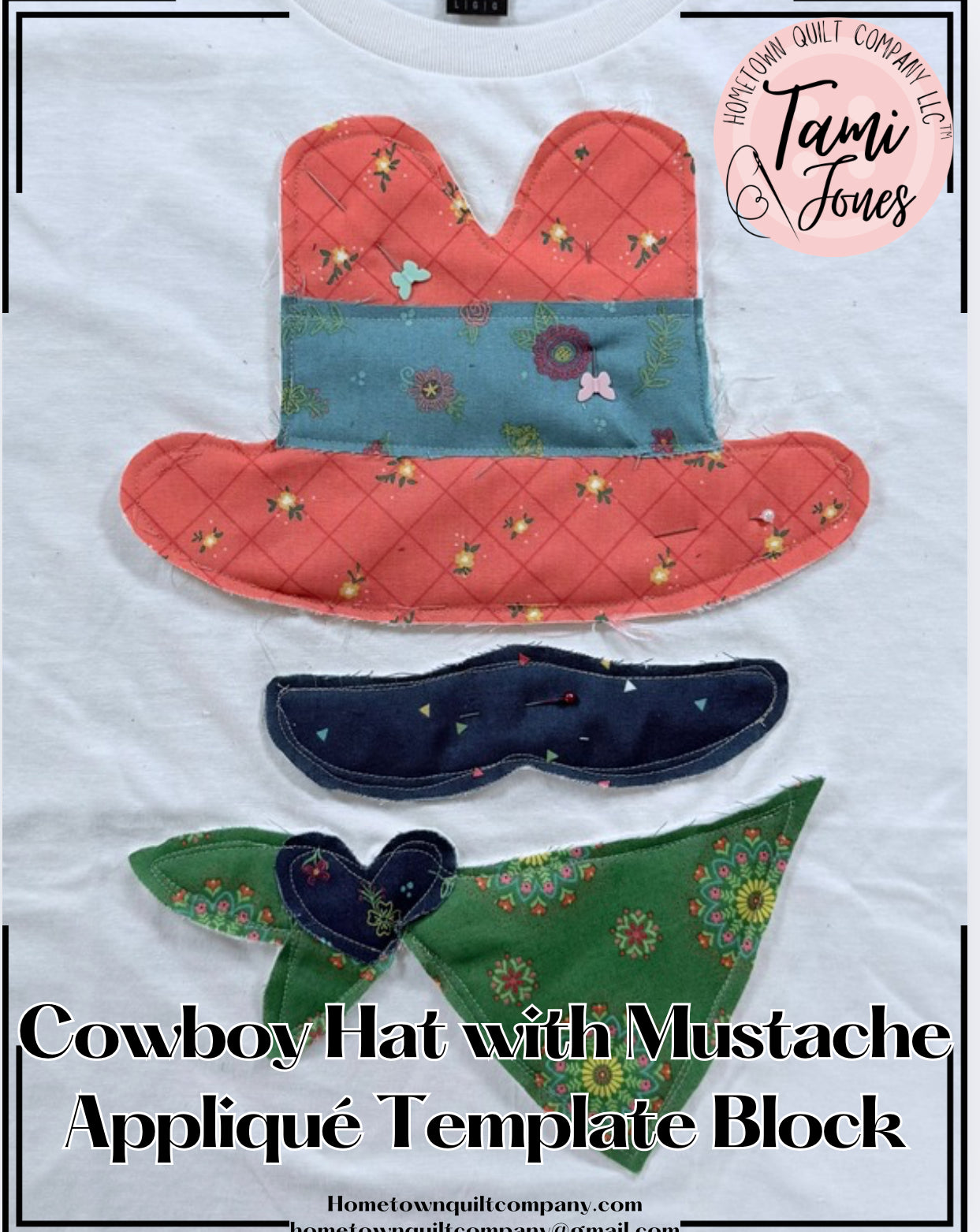 Cowboy Hat with Mustache Template