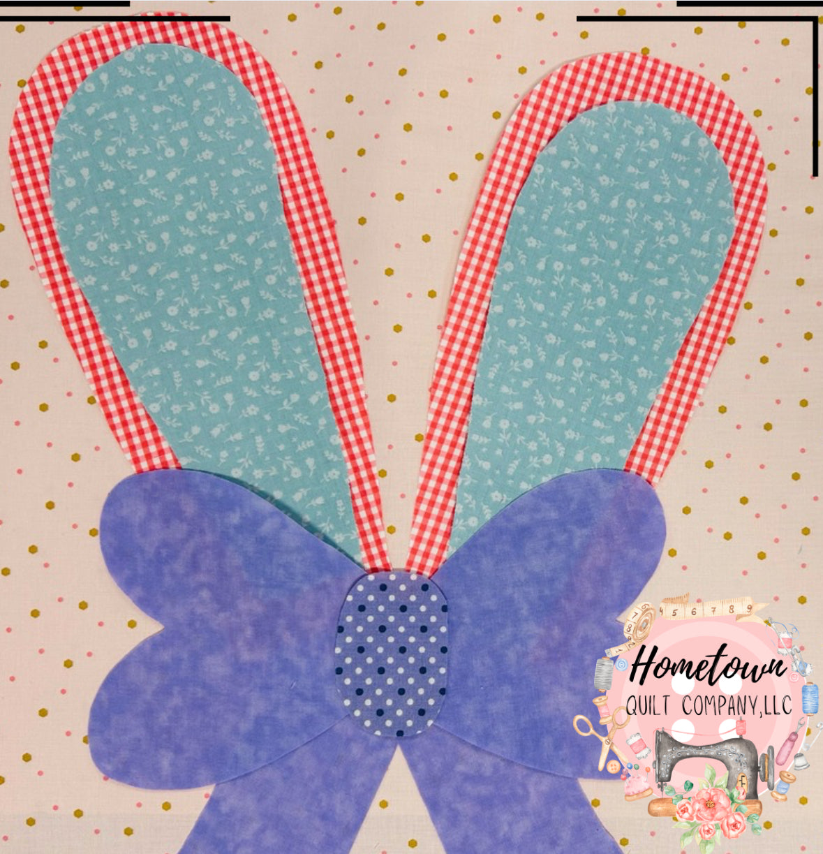 Bunny Ears and Bow Appliqué