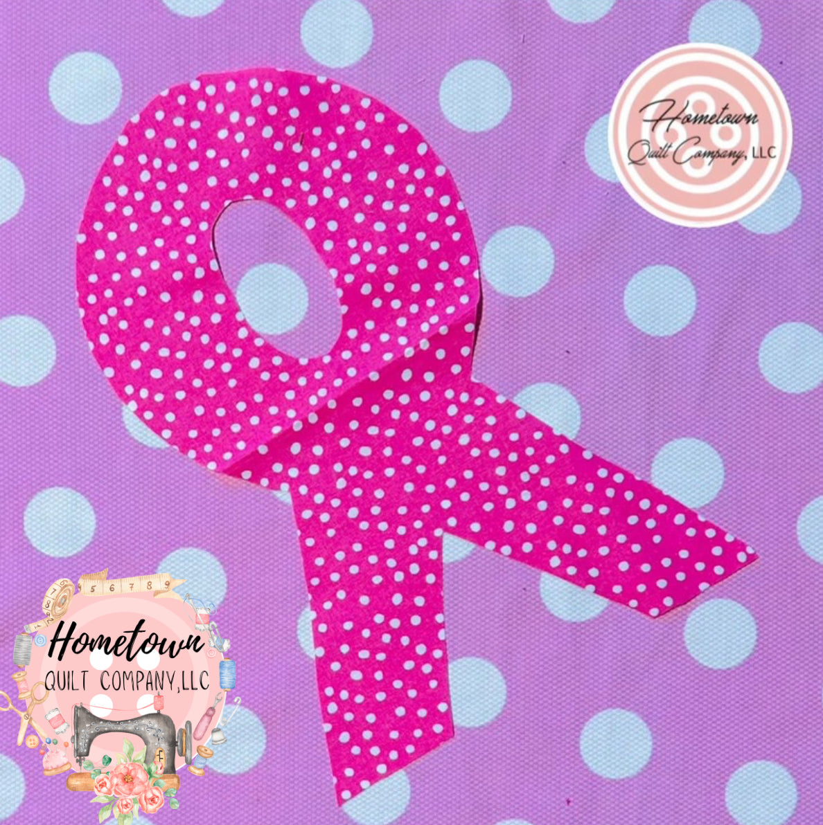 Breast Cancer Ribbon Appliqué