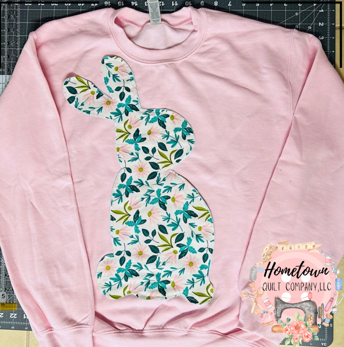 Floral Bunny Block Template