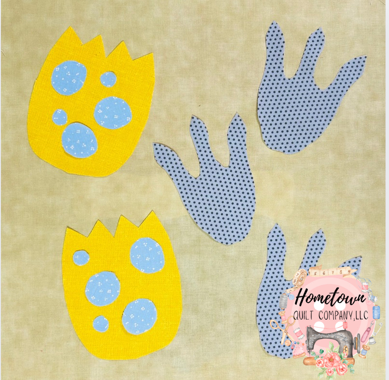 Dinosaur Footprint Appliqué Printed Template