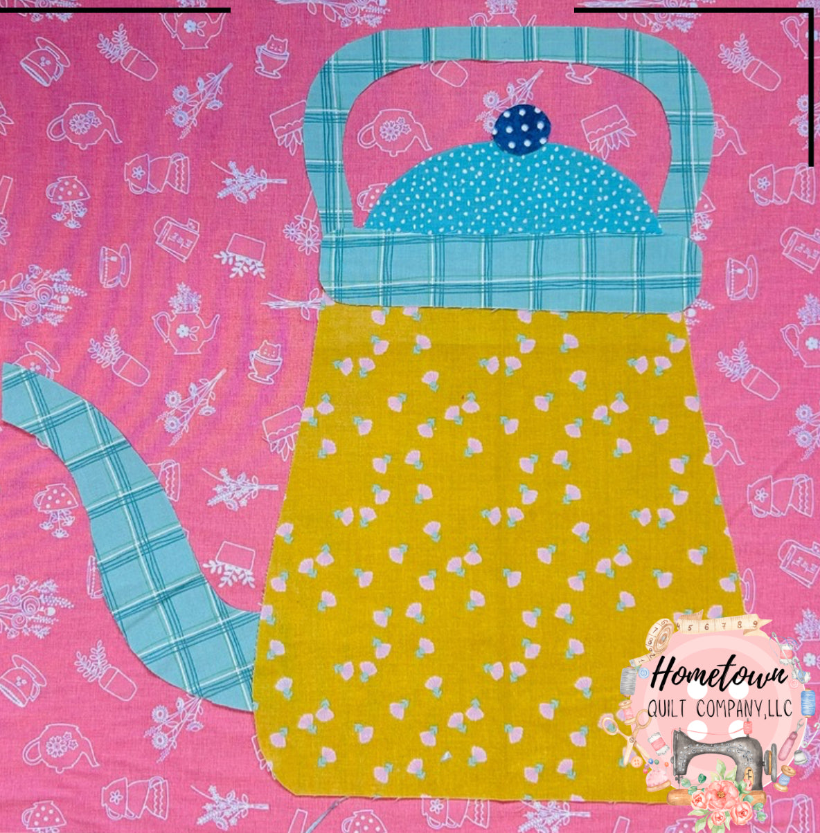 Yellow Teapot Block Template