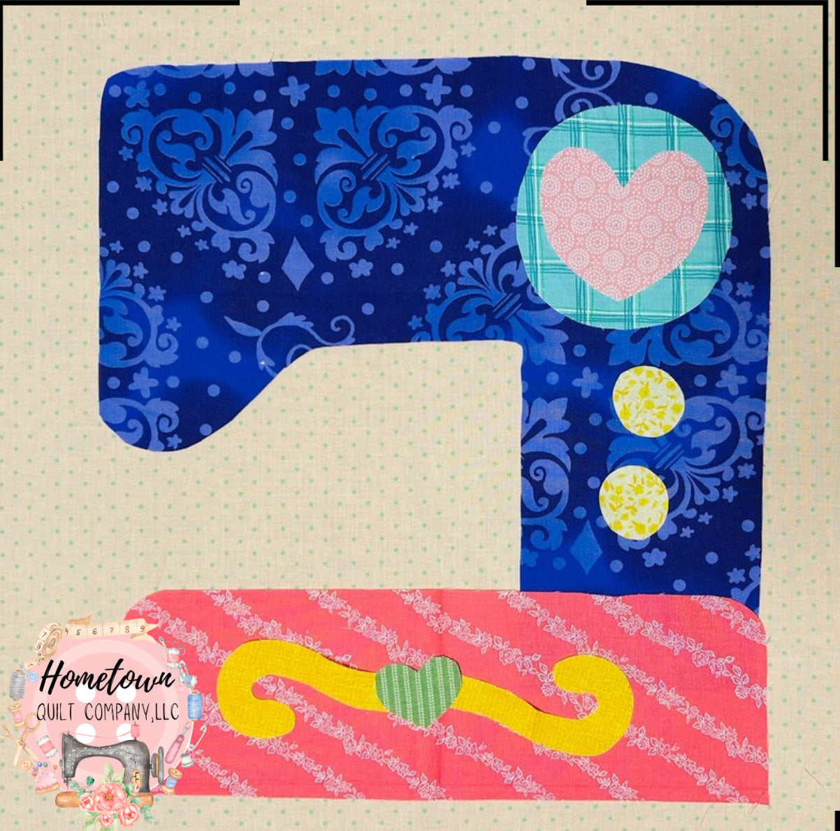 Purple Sewing Machine Block Template