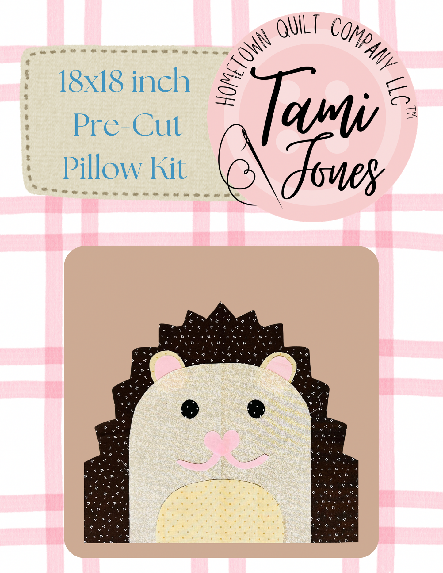 Porcupine 18x18 inch pre-cut pillow kit