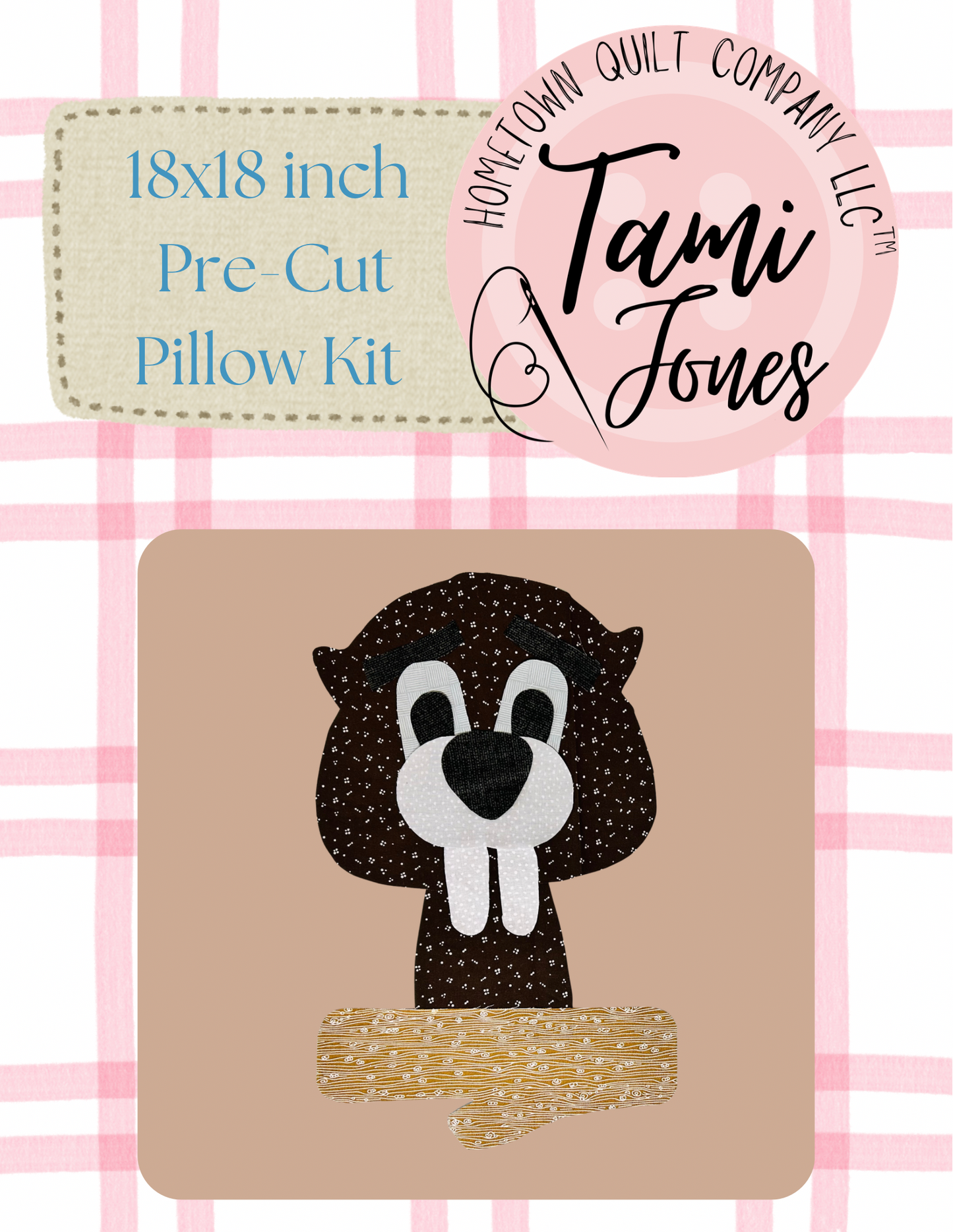 Beaver 18x18 inch pre-cut pillow kit