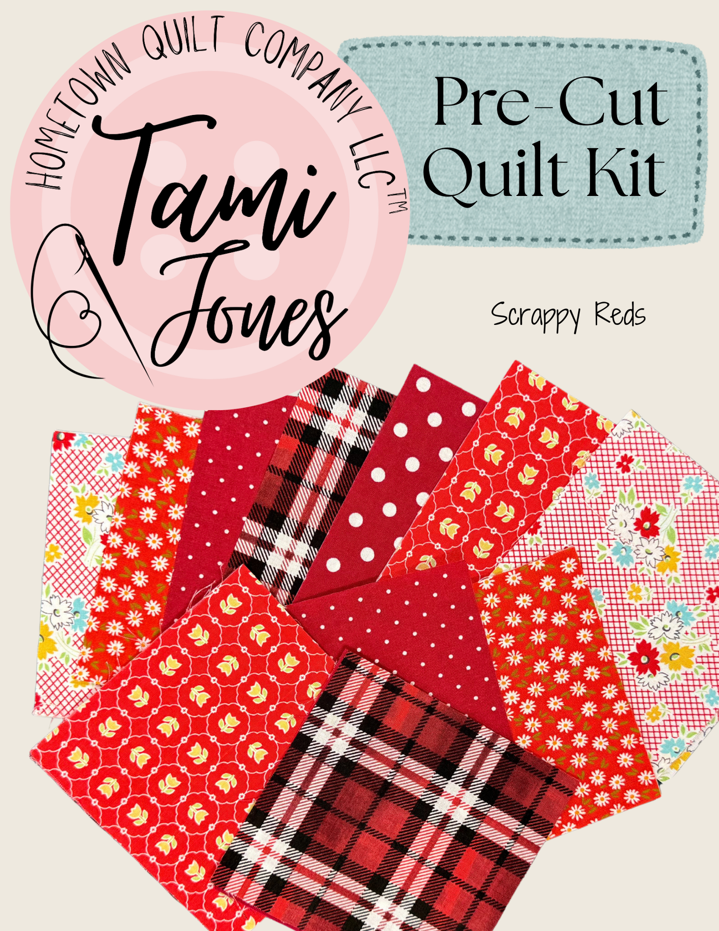 56x64 inch Playroom Patchwork • Scrappy Reds