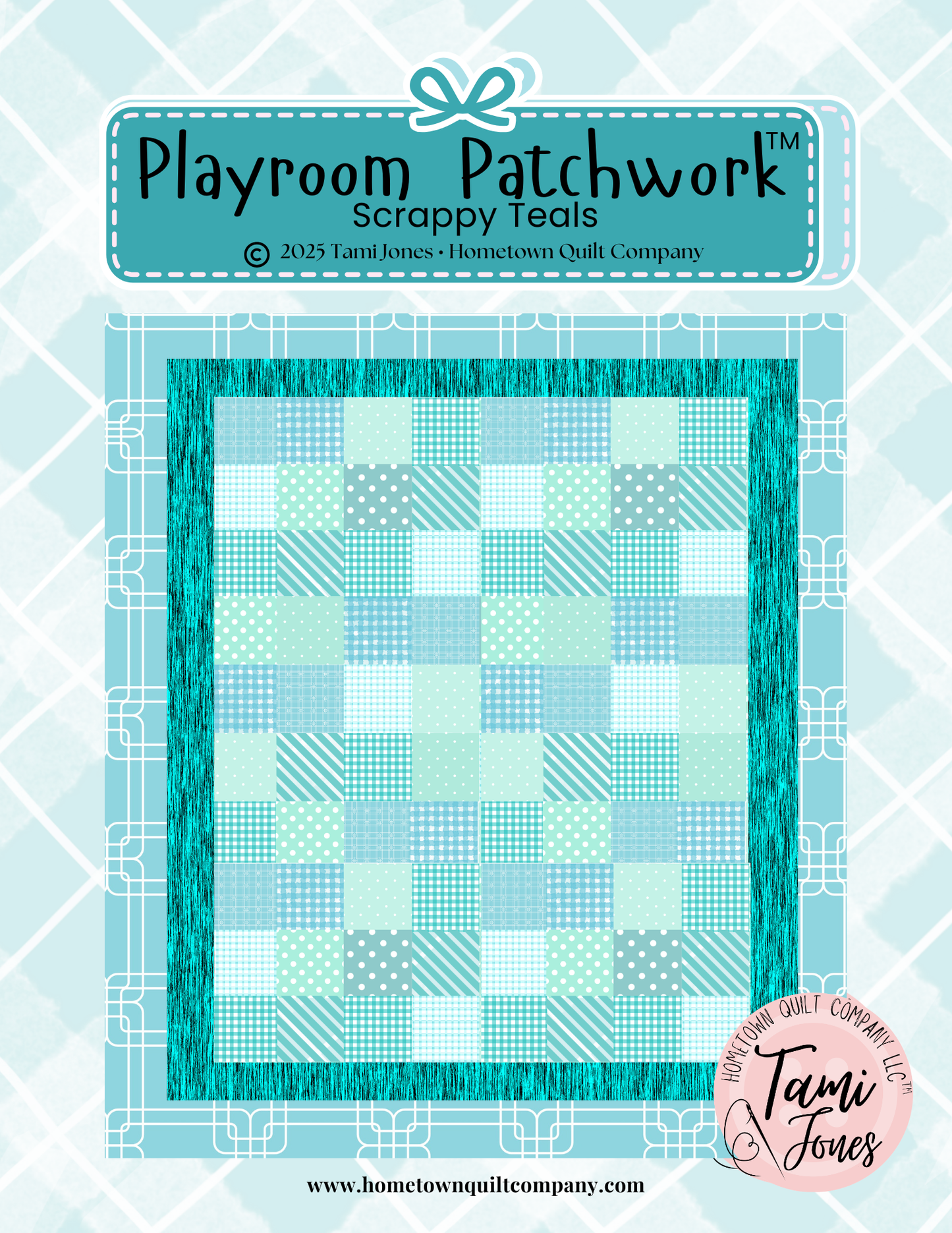 56x64 inch Playroom Patchwork • Scrappy Teals