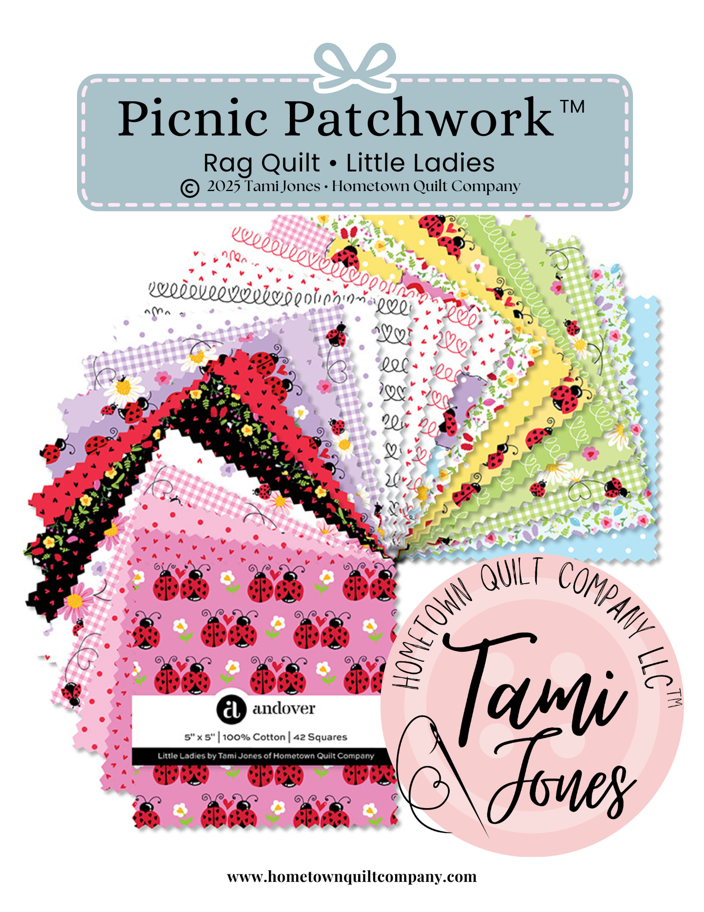 56x64 inch Rag Quilt Kit • Little Ladies by Tami Jones