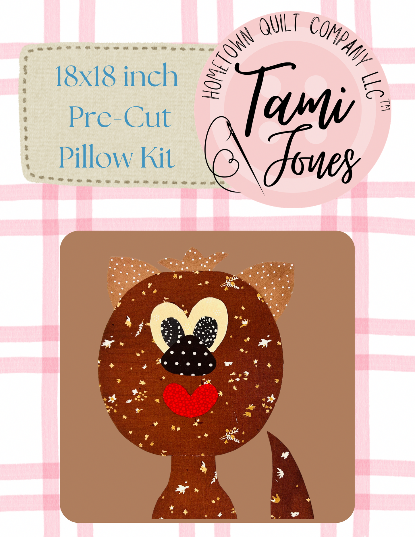 Kitty Cat 18x18 inch pre-cut pillow kit