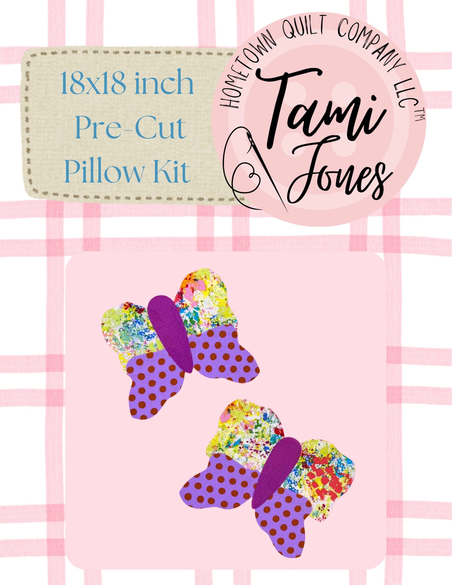 Butterfly 18x18 inch pre-cut pillow kit