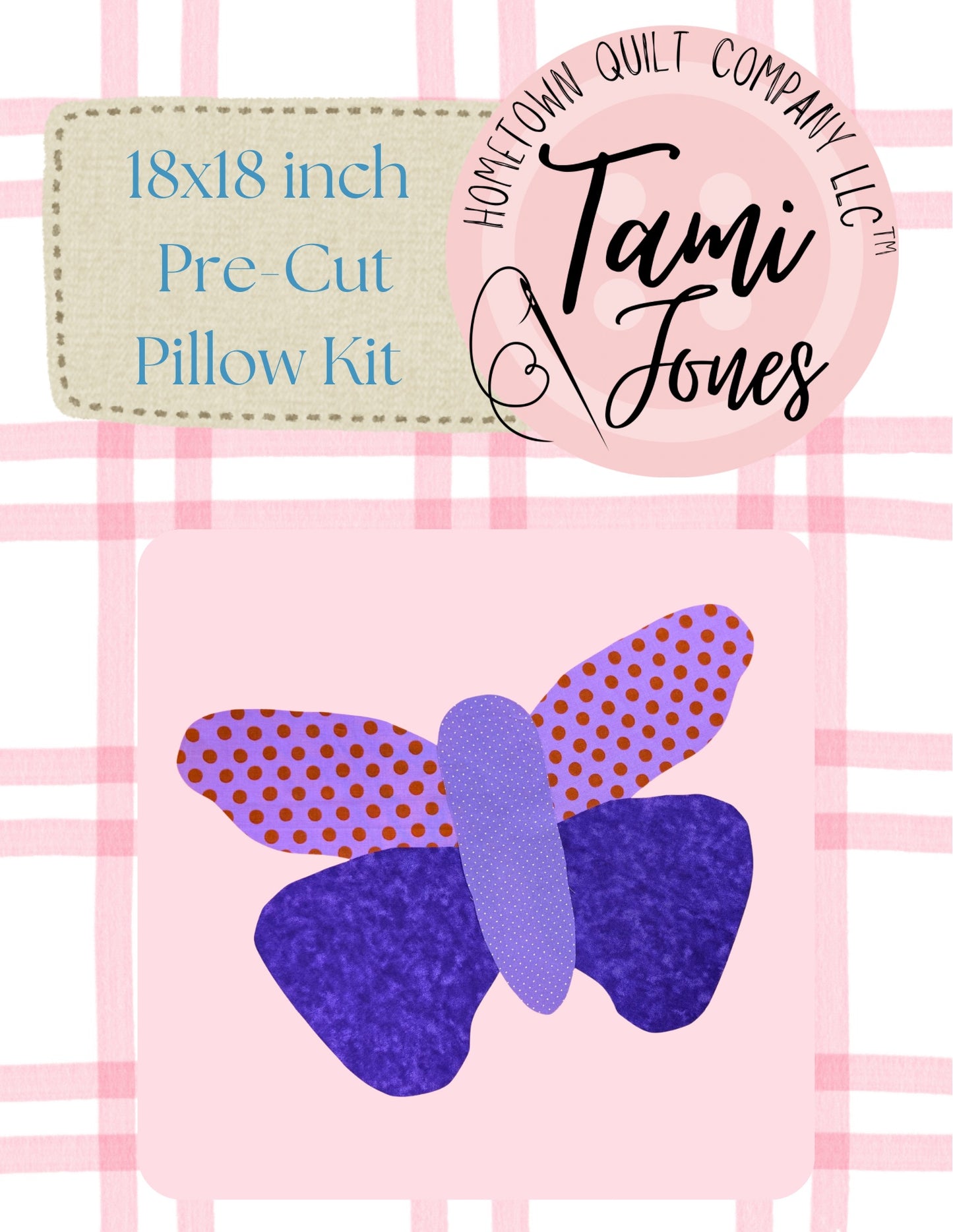 Butterfly 18x18 inch pre-cut pillow kit