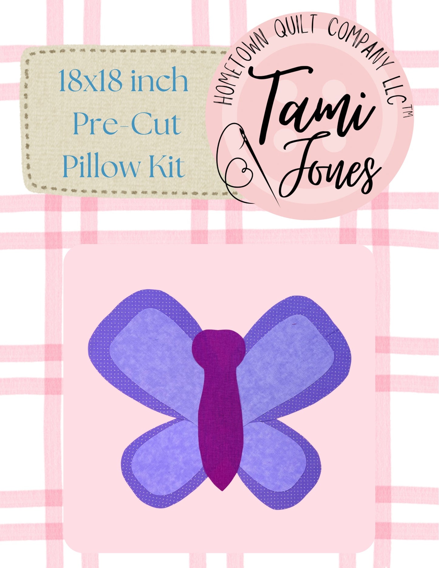 Butterfly 18x18 inch pre-cut pillow kit