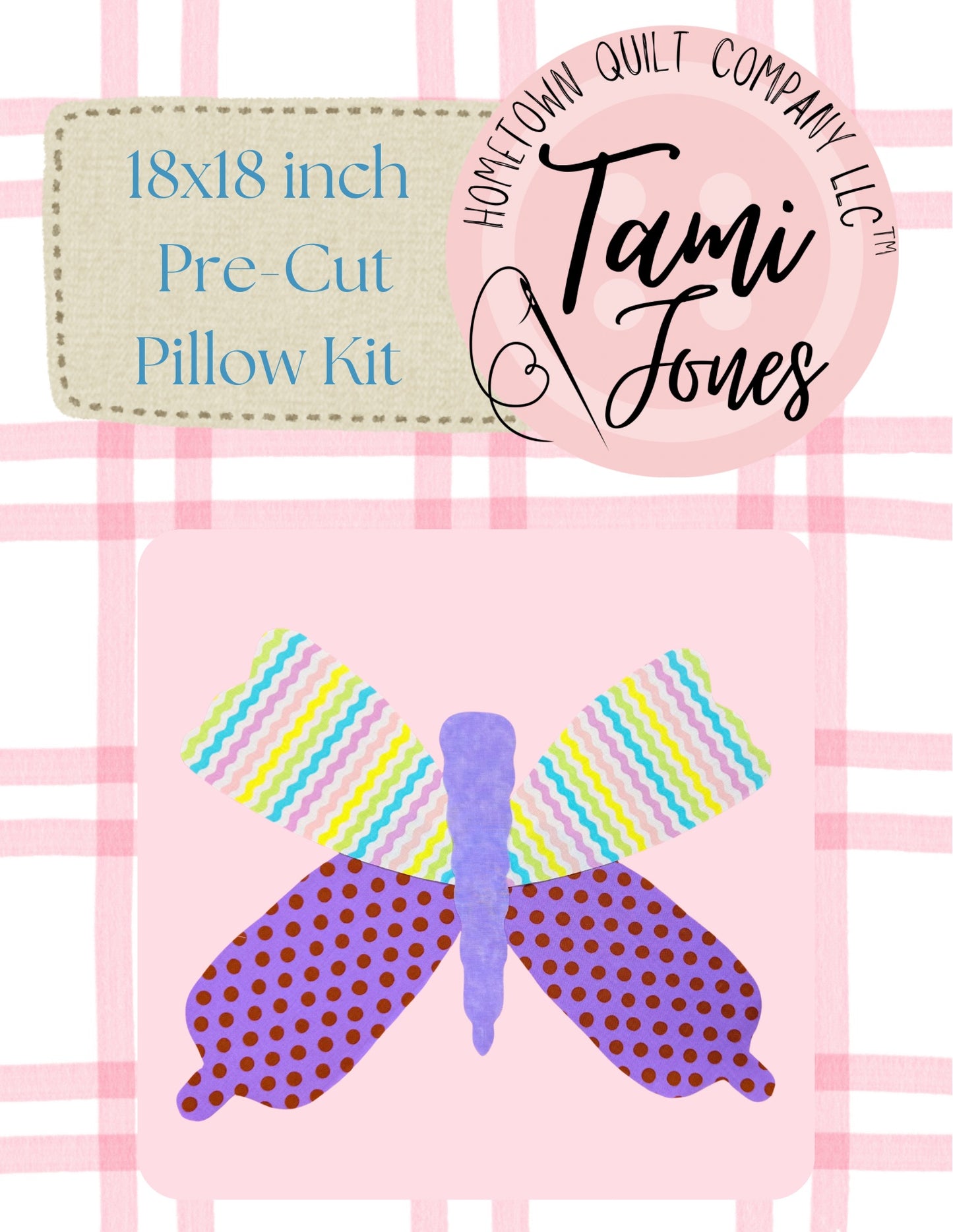 Butterfly 18x18 inch pre-cut pillow kit