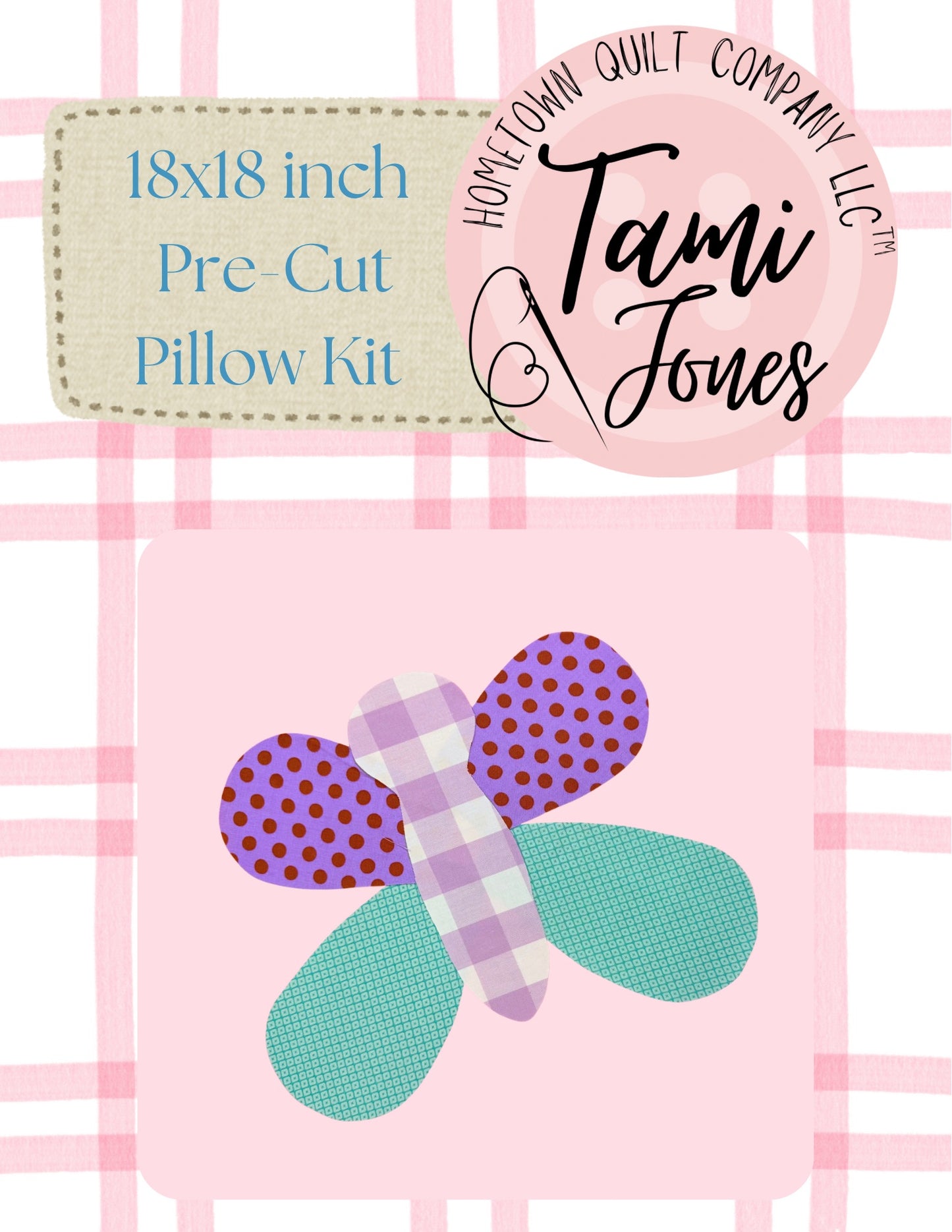 Butterfly 18x18 inch pre-cut pillow kit