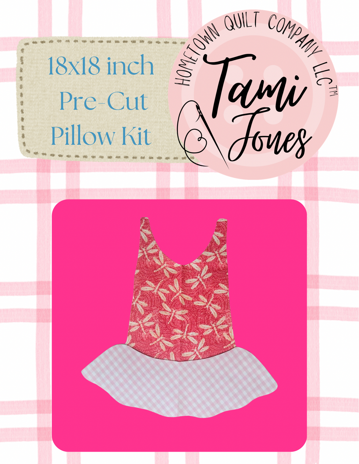 Ballerina 18x18 inch pre-cut pillow kit