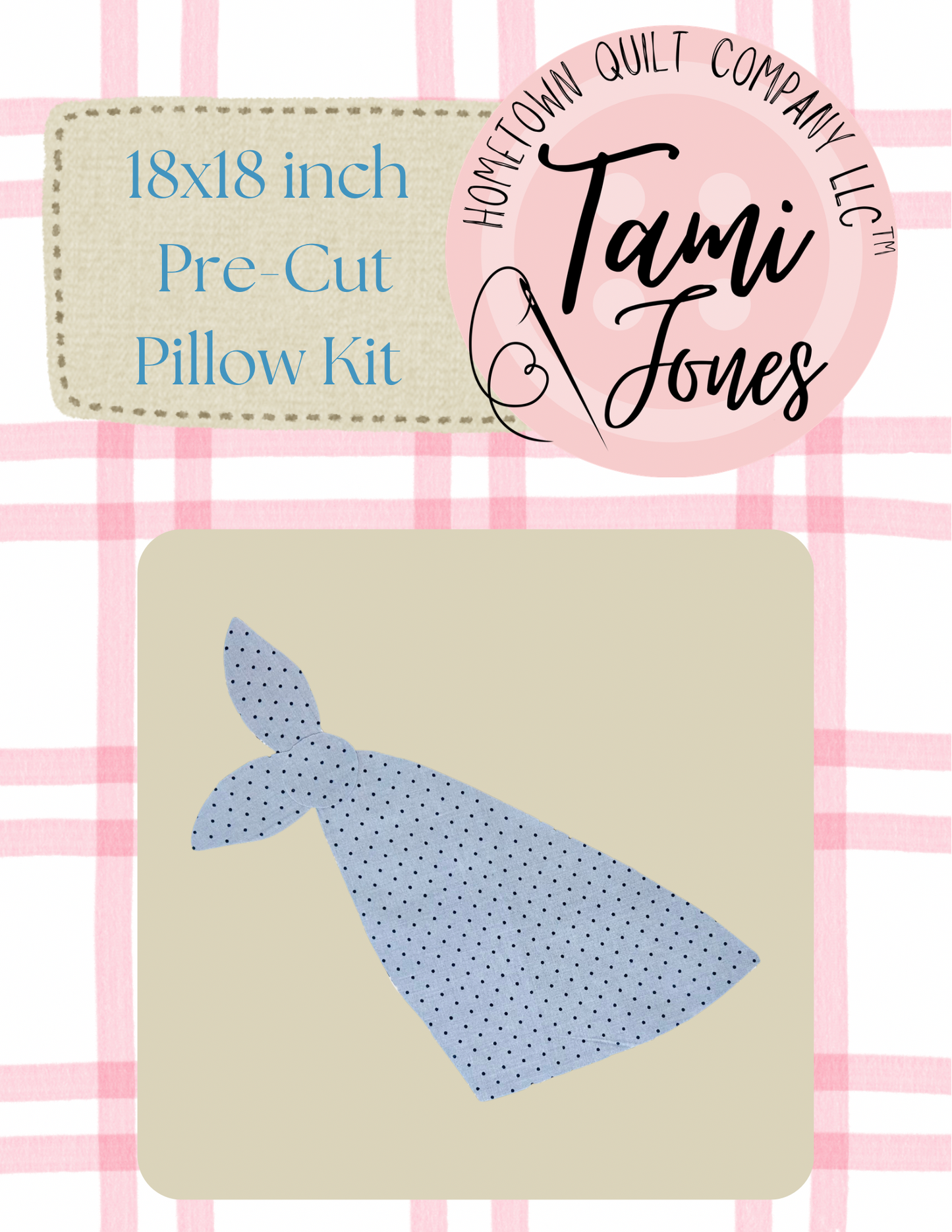Bandana 18x18 inch pre-cut pillow kit