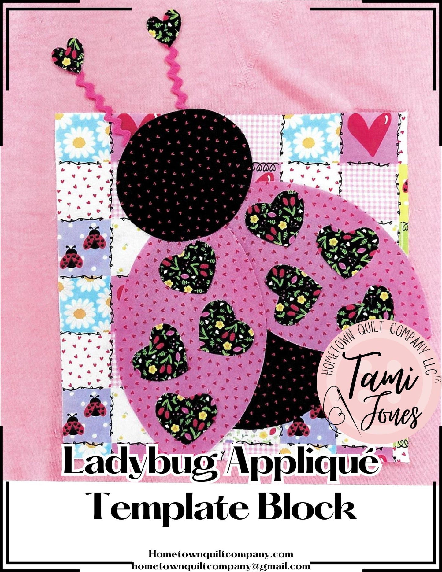 Ladybug Appliqué Printed Template