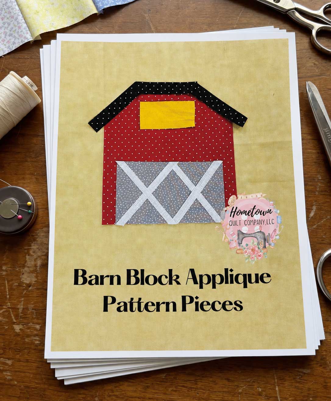 Barn Block Appliqué Printed Template