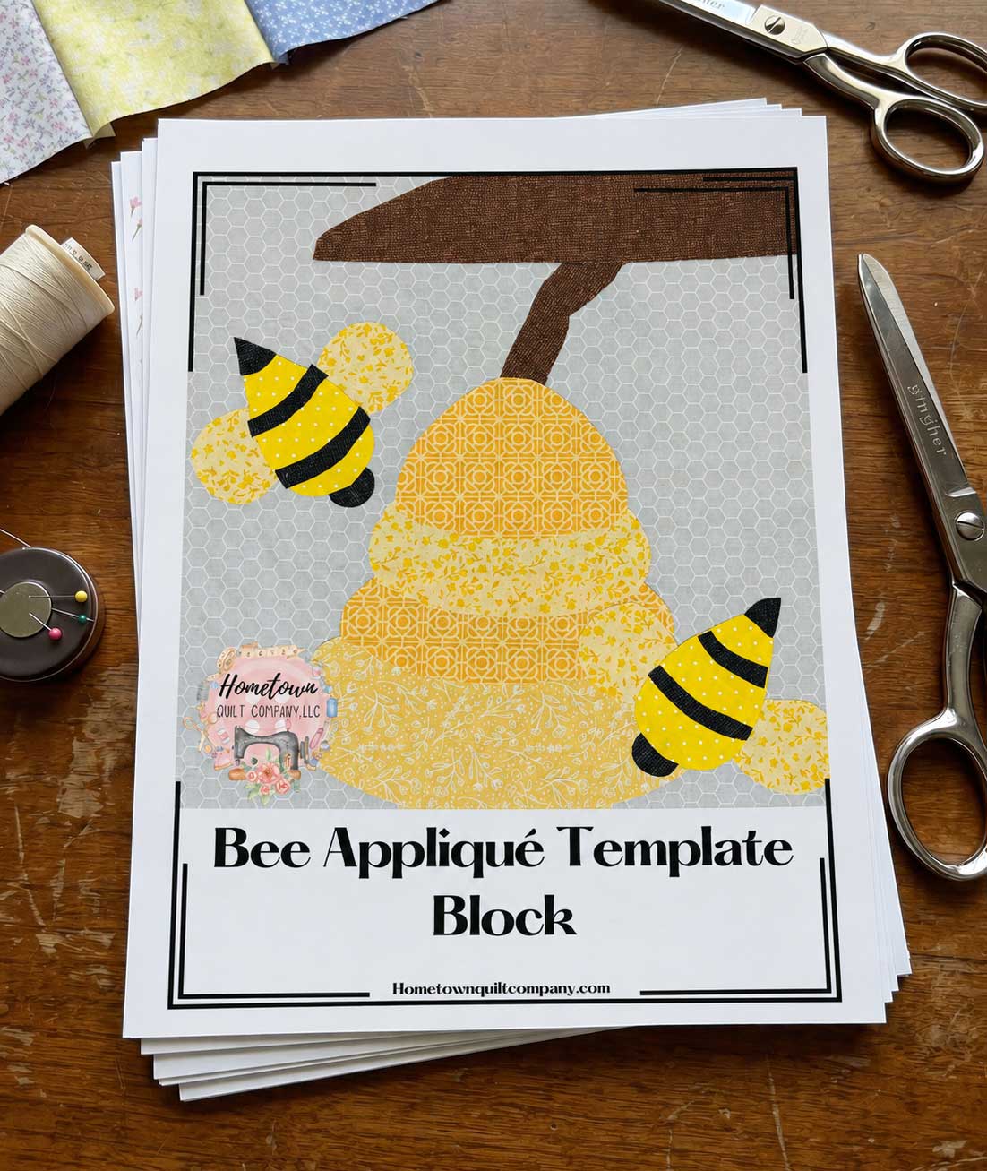 Bee Appliqué Printed Template