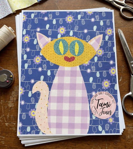 Cats Applique Set Printed Template