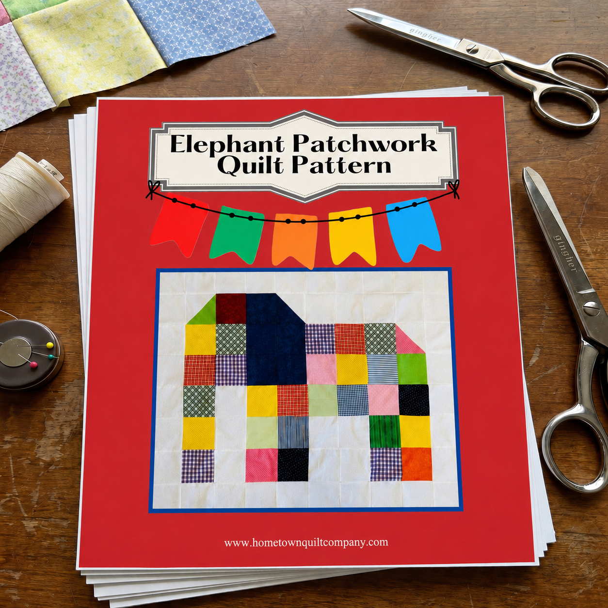 Mini Elephant Quilt Printed Pattern