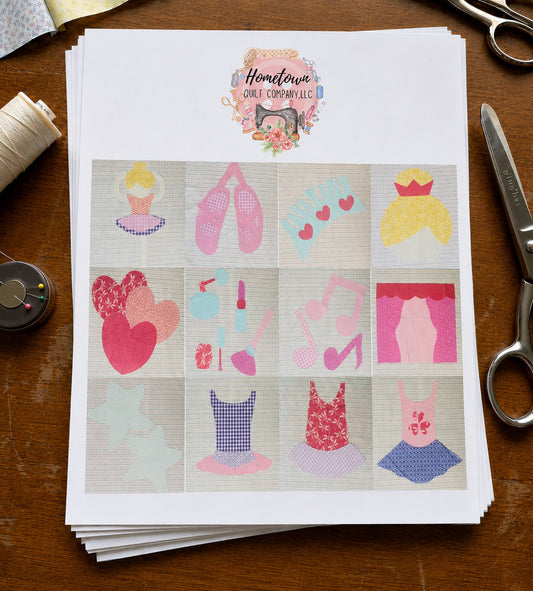 Dance Appliqué Template Set Printed