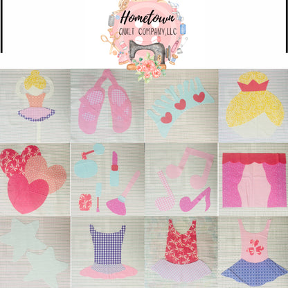 Dance Appliqué Template Set Printed