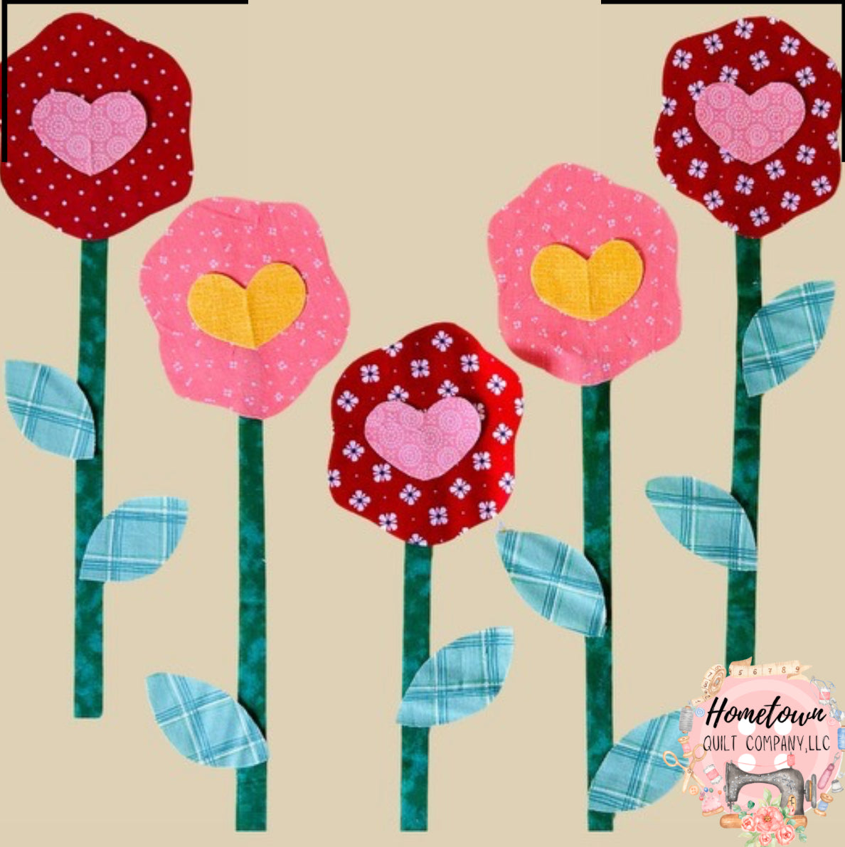 Pattern Block Format Flower Garden Flowers Block Template – Hometown Quilt Company