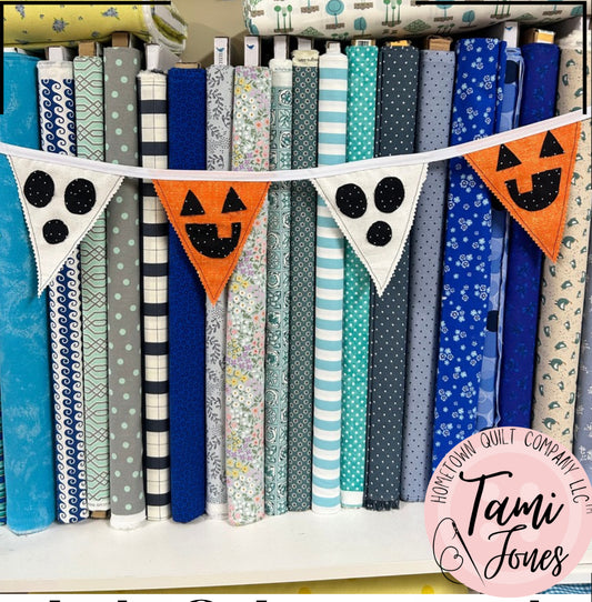 Jack-O-Lantern and Ghost Pennant Template