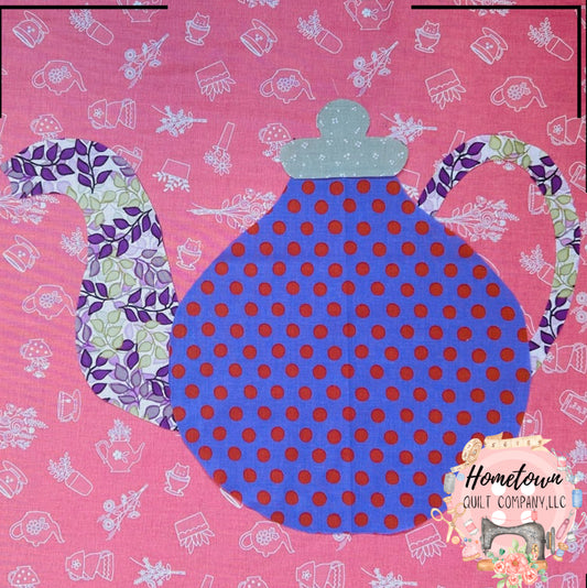 Purple Teapot Block Template