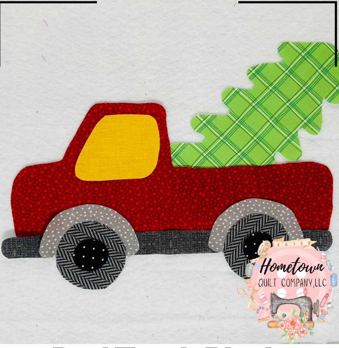 Red Truck Appliqué Quilt Block Pattern