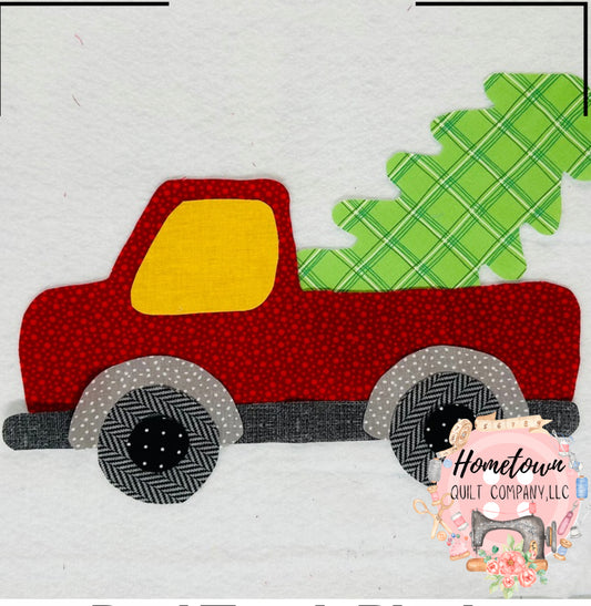 Red Truck Appliqué Quilt Block Pattern