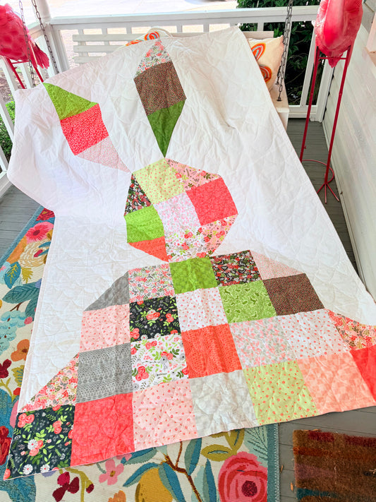 64x96 bunny Love Finished Quilt