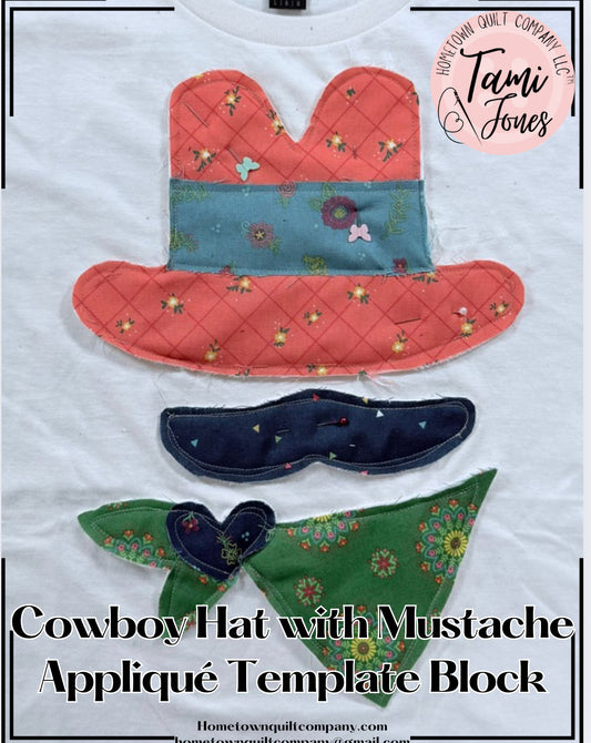 Cowboy Hat with Mustache Template