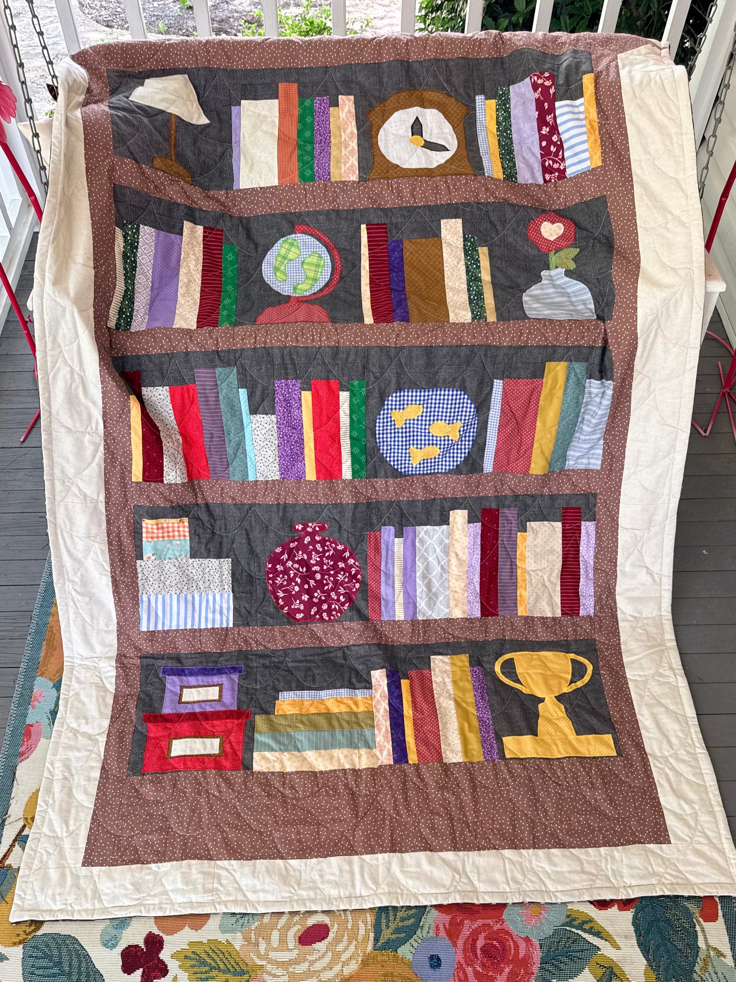 55x80 Bookshelf Finished Quilt