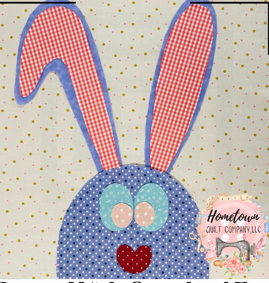 Bunny with Crooked Ear Appliqué