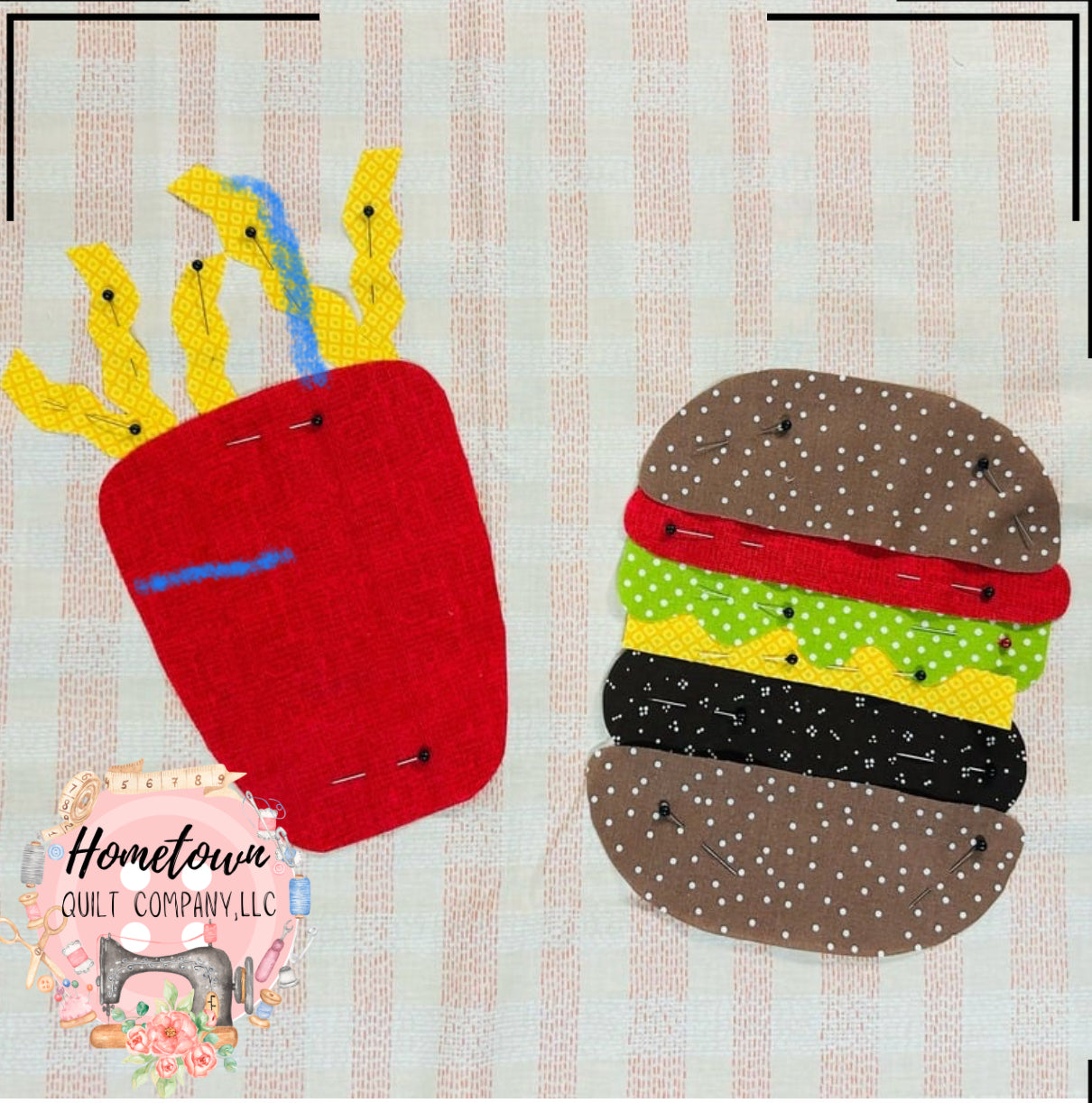 Burger and Fries Appliqué