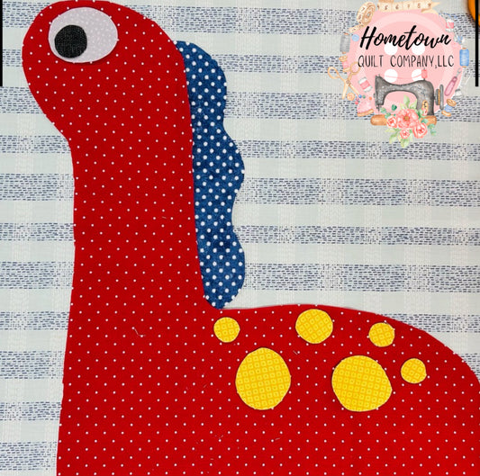 Red Dinosaur Block Template