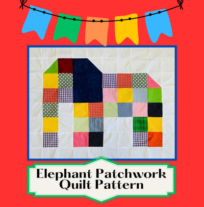Mini Elephant Quilt Printed Pattern