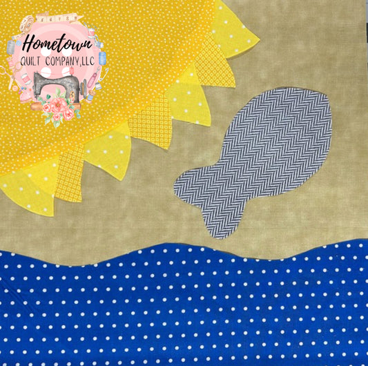 Fish and Sun Appliqué Pattern