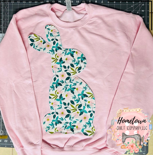 Floral Bunny Block Template