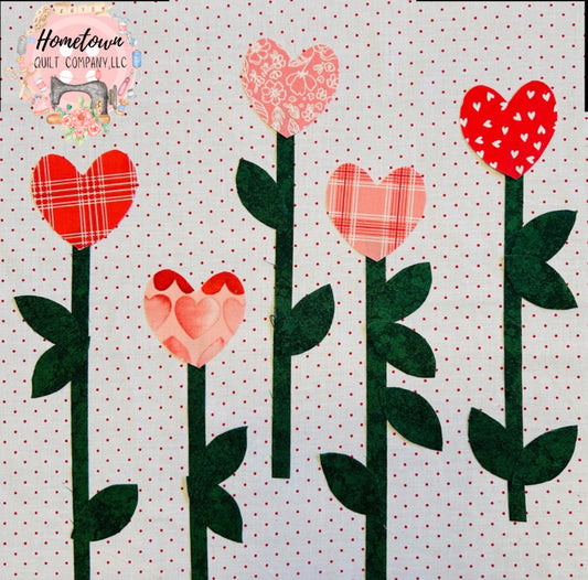 Heart Flowers Block Template