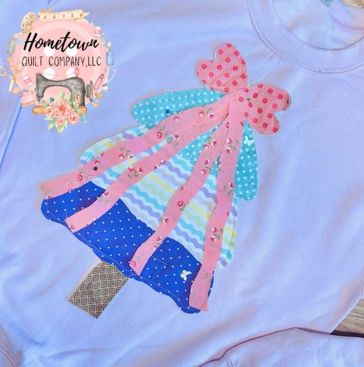 Christmas Tree with Ribbon Appliqué