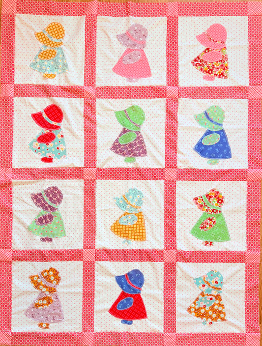 Little Lady precut appliqué quilt kit it’s backing fabric